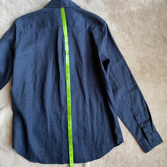 NWT Uniqlo Navy Linen Shirt - Picture 6 of 9